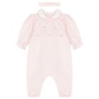 Baby Girls Pink Romper Set, 1, hi-res