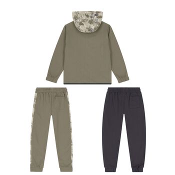 Boys Green & Grey Tracksuit Set (3 Piece)