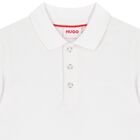 Boys White Logo Polo Shirt, 2, hi-res