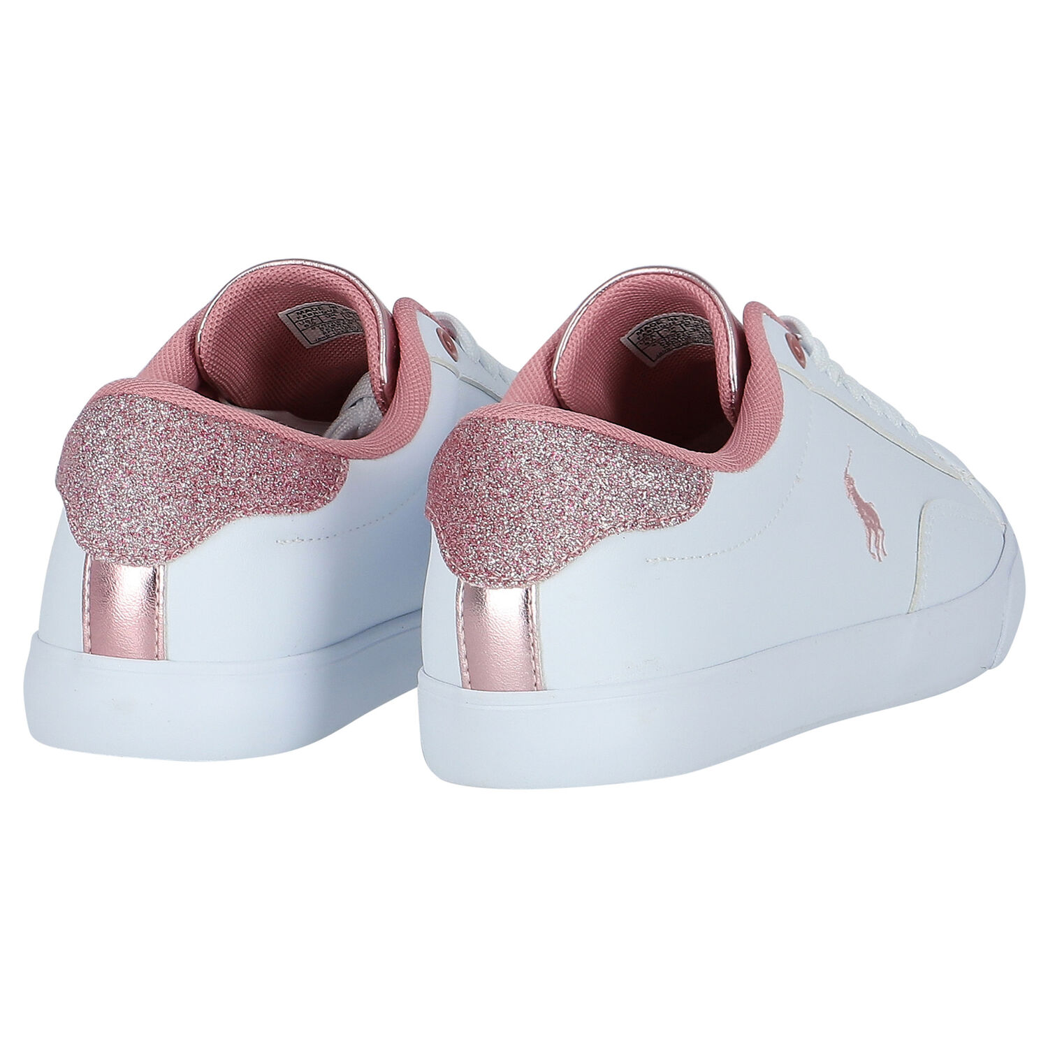 Girls White Logo Trainers, 1, hi-res