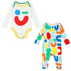 Multi-Coloured Abstract Print Babygrow Set, 1, hi-res