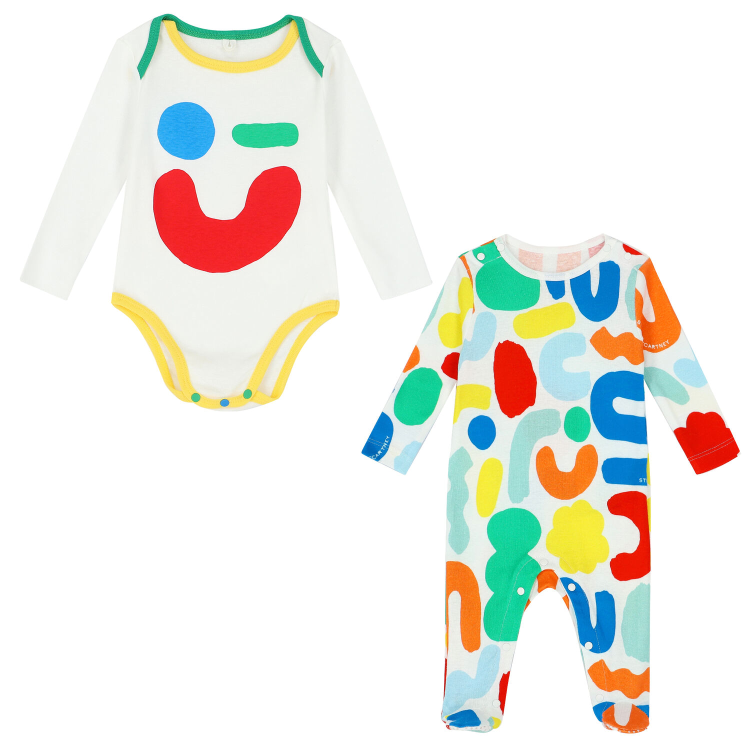 Multi-Coloured Abstract Print Babygrow Set, 1, hi-res