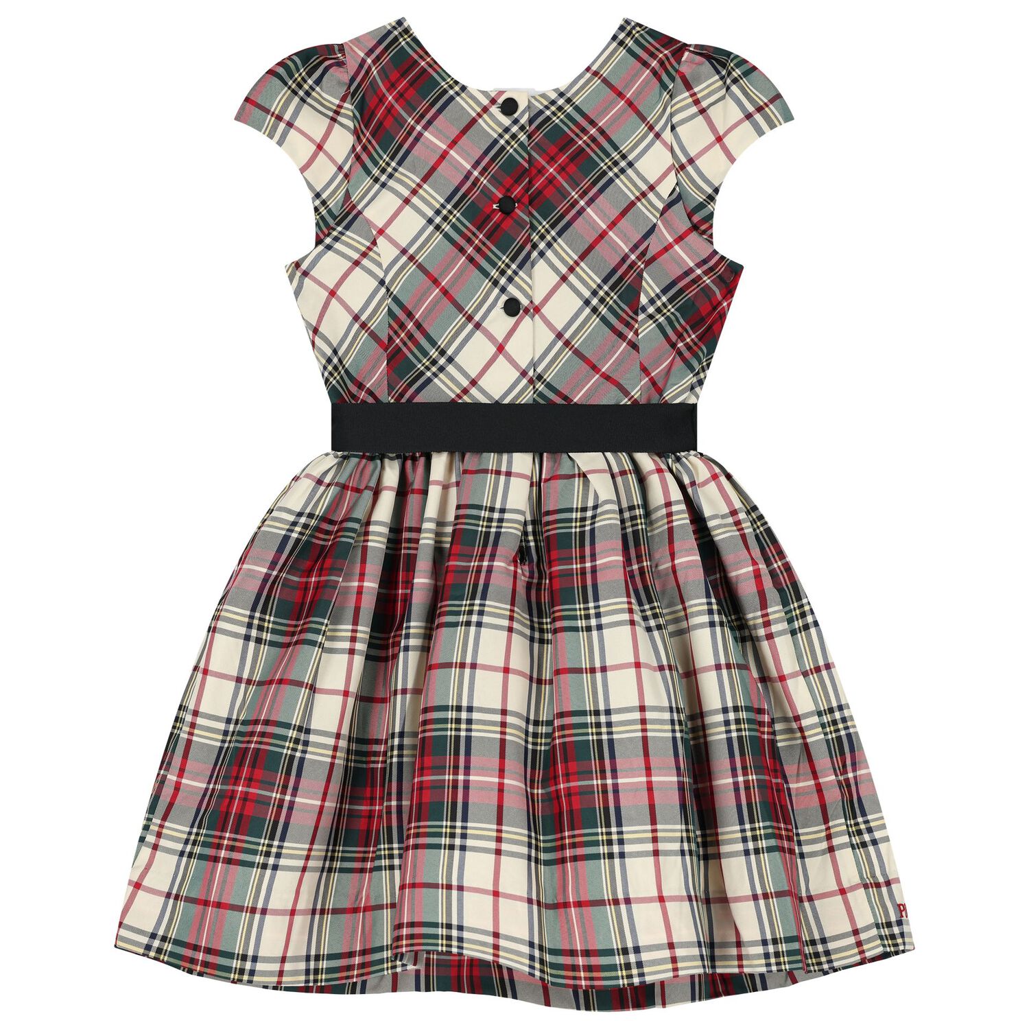 Girls Ivory, Red & Green Tartan Dress, 1, hi-res image number null