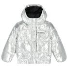 Girls Silver Logo Puffer Jacket, 1, hi-res