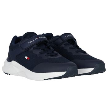 Boys Navy Blue Logo Trainers