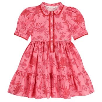 Girls Pink Floral Dress 