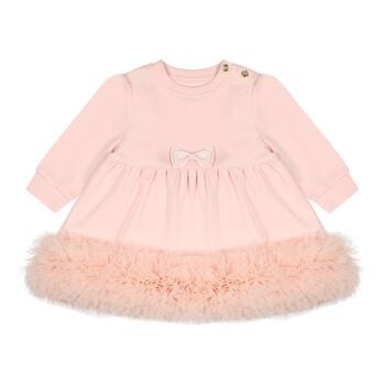 Baby Girls Pink Tulle Ruffle Hem Dawn Dress