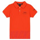 Boys Orange Aston Martin Polo Shirt, 1, hi-res