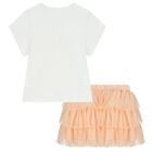 Girls White & Pink Tulle Skirt Set, 1, hi-res