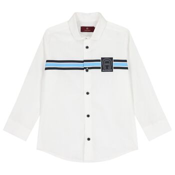 Boys White Logo Shirt