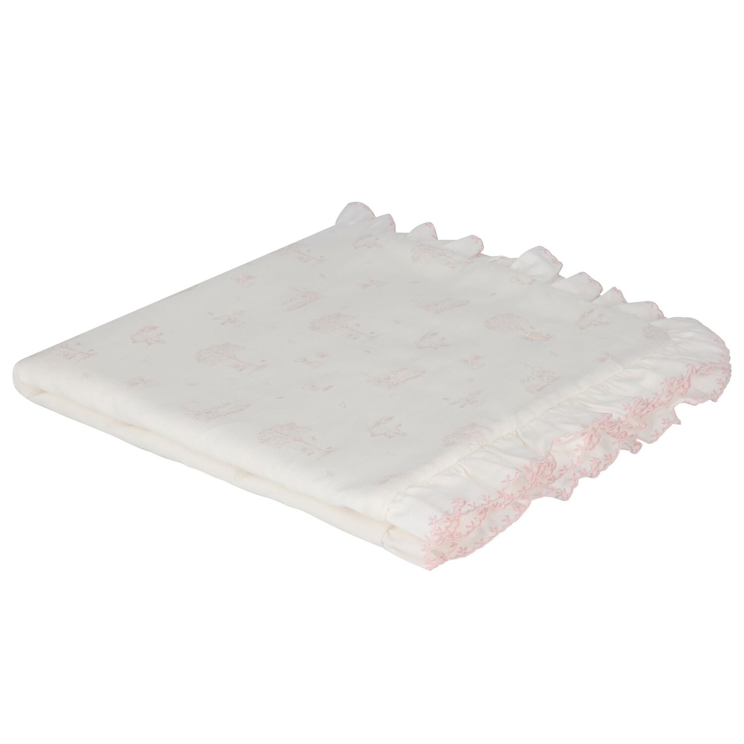 Baby Girls Ivory & Pink Padded Blanket, 1, hi-res
