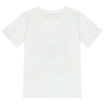 Girls White Slogan T-Shirt