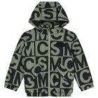 Boys Green & Black Logo Puffer Jacket, 1, hi-res