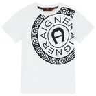 Boys White Logo T-Shirt, 2, hi-res