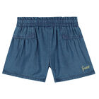 Baby Girls Yellow & Blue Logo Shorts Set, 1, hi-res