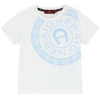 Younger Boys White Logo T-Shirt, 1, hi-res