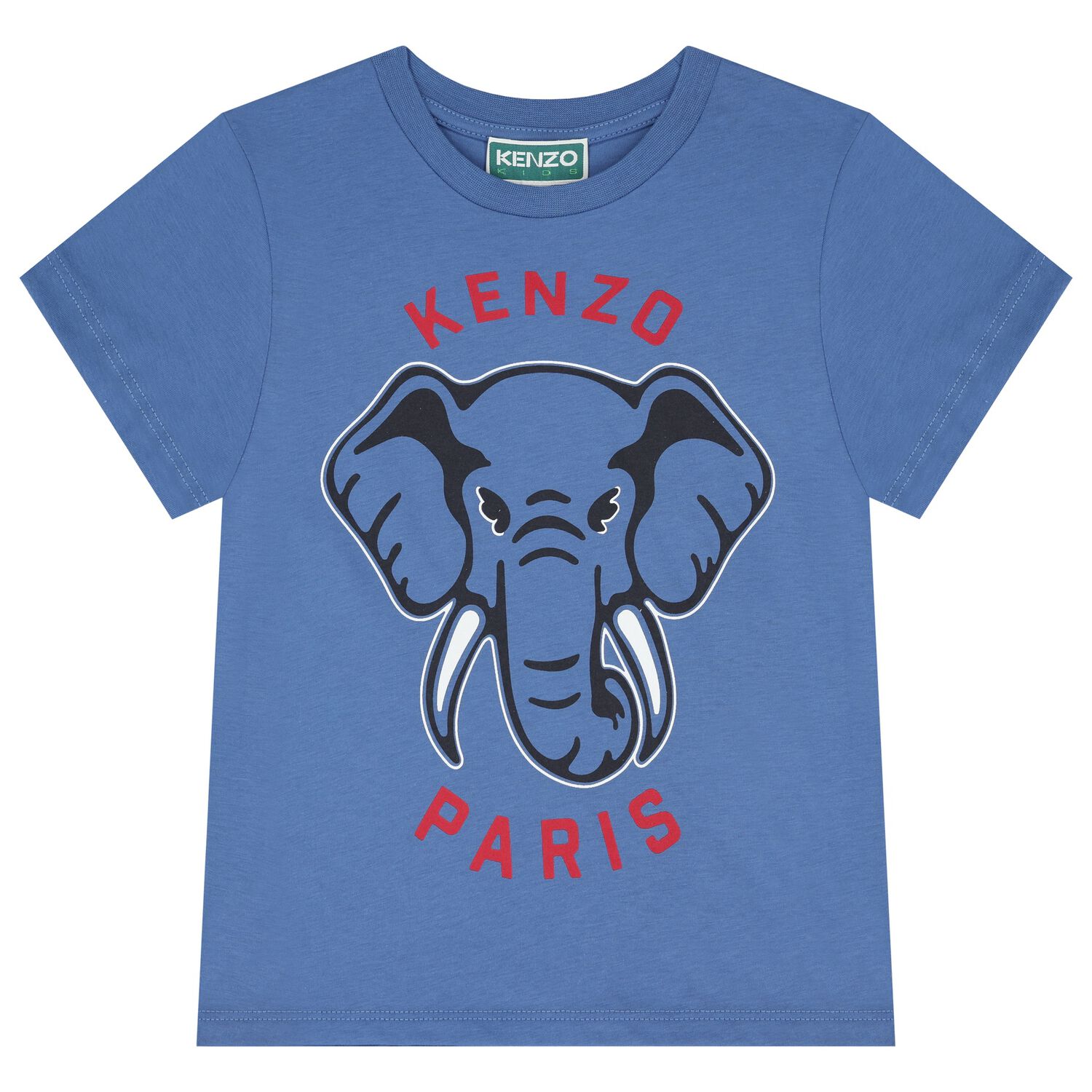 Boys Blue Elephant Logo T-Shirt, 2, hi-res