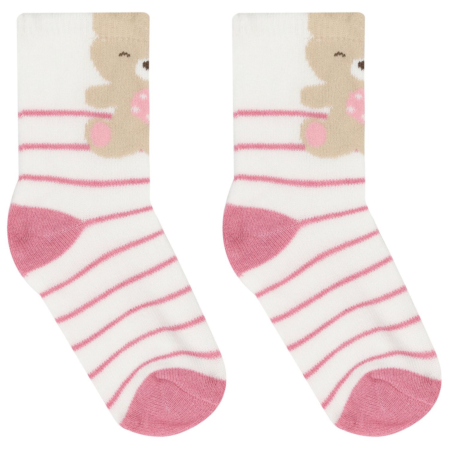 Baby Girls Pink & White Socks (4 Pack), 3, hi-res