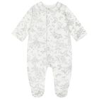 Ivory & Grey Toile De Jouy Babygrow, 1, hi-res