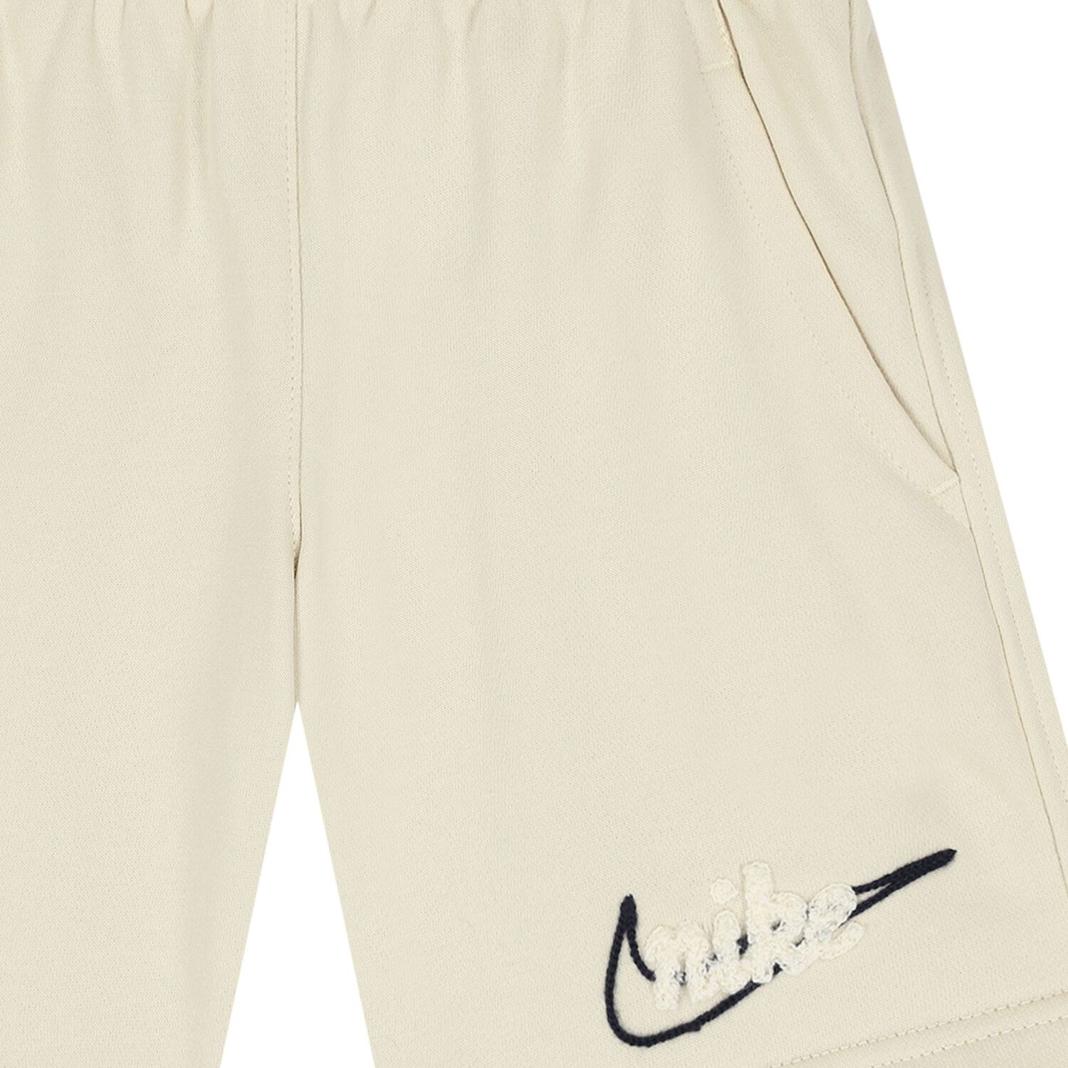 Boys Beige Logo Shorts, 1, hi-res