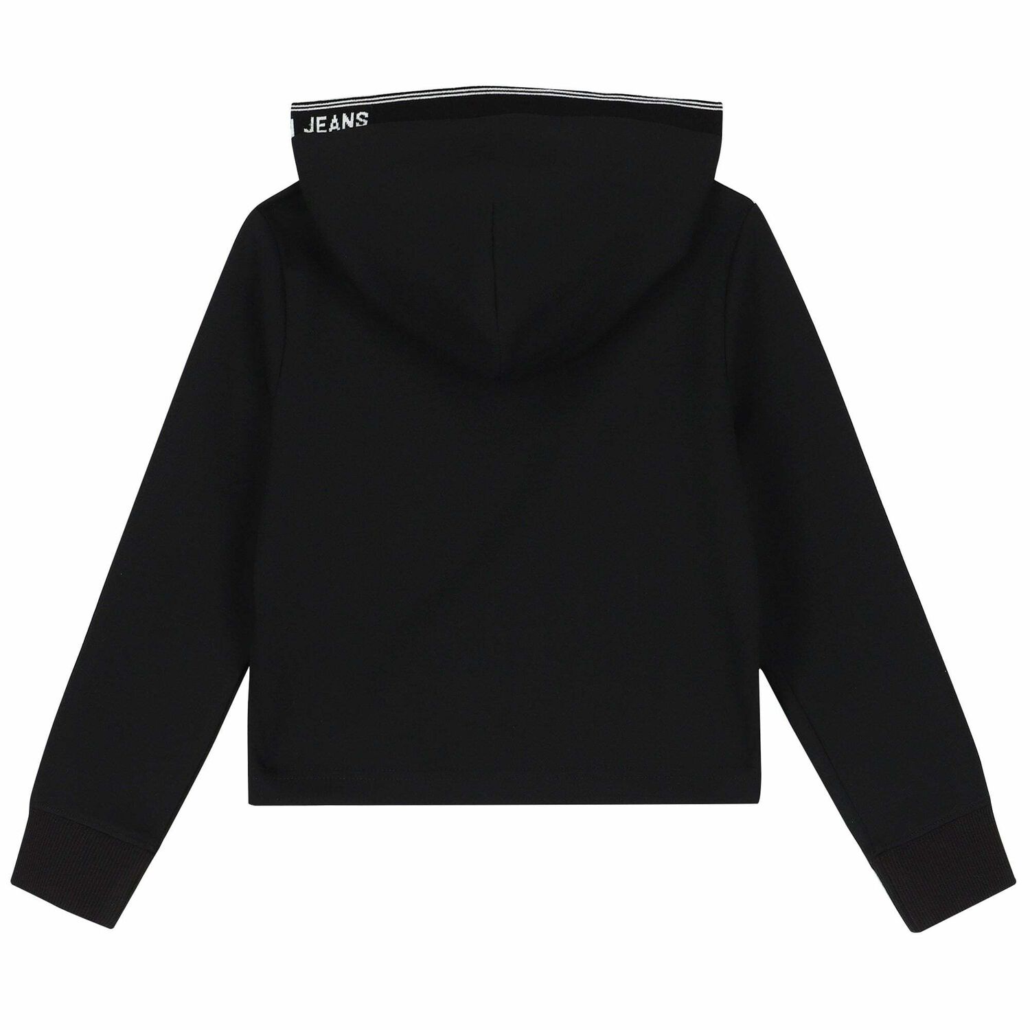 Girls Black Logo Zip Up Top, 1, hi-res