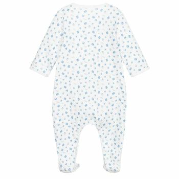 White & Blue Sail Boats Babygrow 