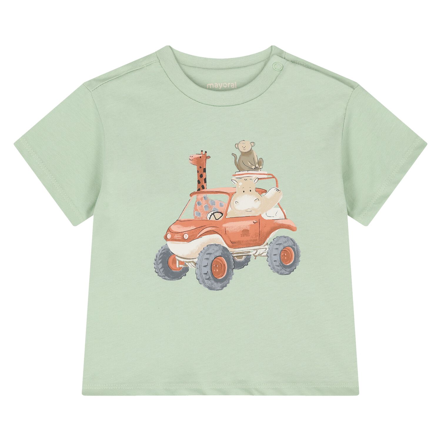 Younger Boys Green Animals T-Shirt, 2, hi-res