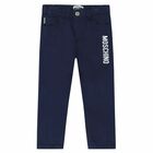 Navy Blue Logo Trousers, 1, hi-res
