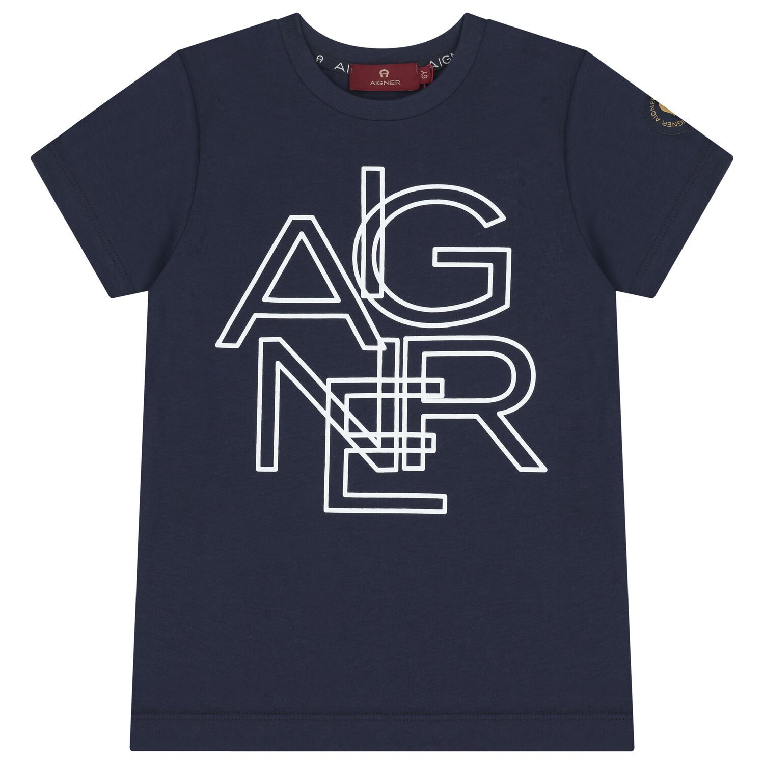 Boys Navy Blue Logo T-Shirt, 2, hi-res