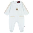 Baby Boys Blue Teddy Bear Logo Babygrow, 2, hi-res