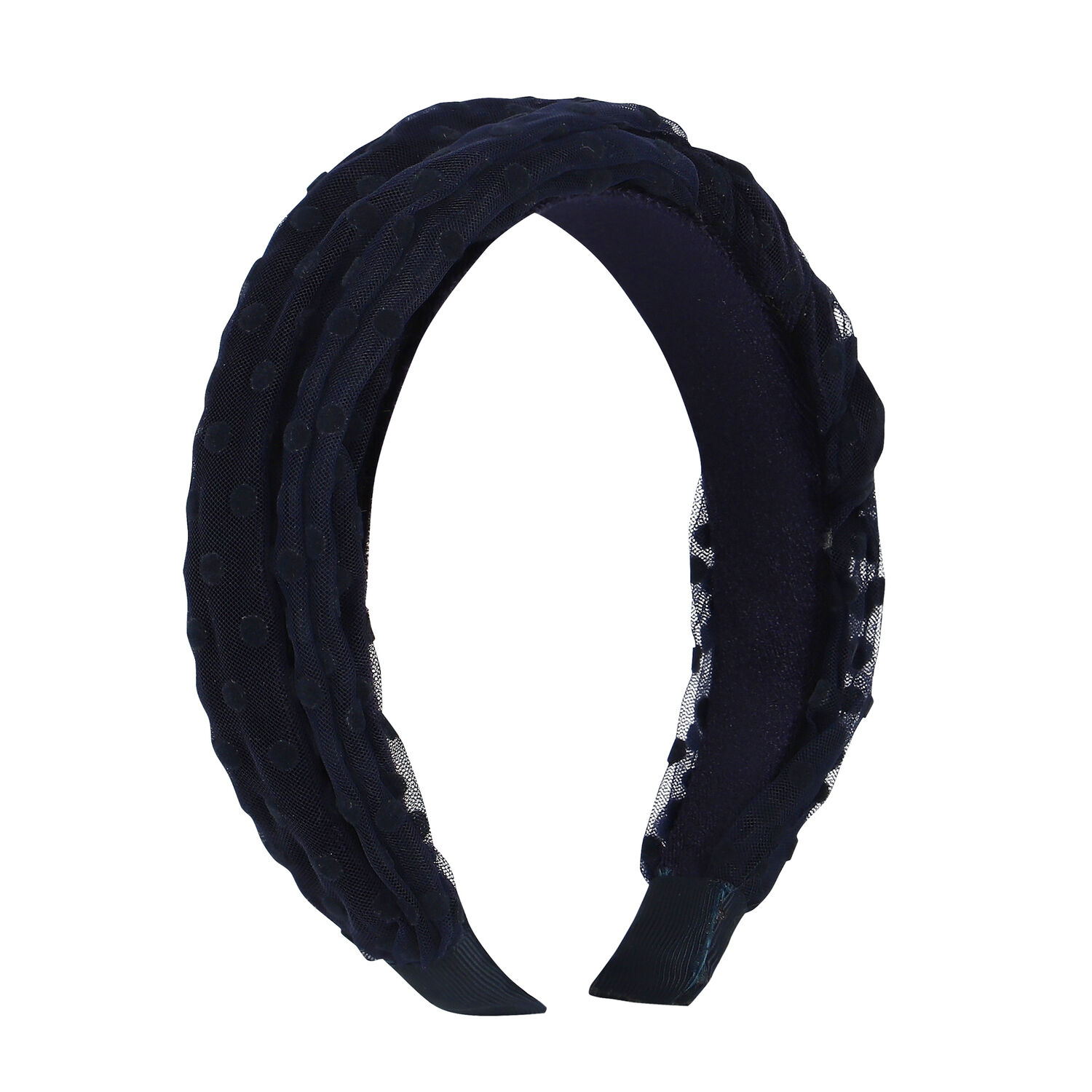 Girls Navy Tulle Headband, 1, hi-res