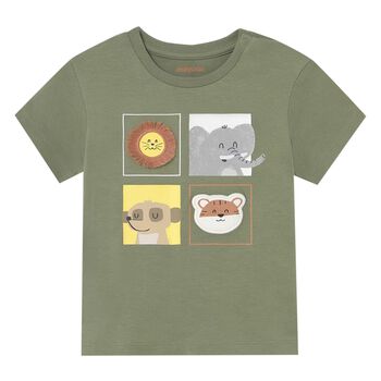 Younger Boys Green Jungle Animals T-Shirt