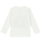 Younger Boys Ivory Graphic Long Sleeve Top, 1, hi-res