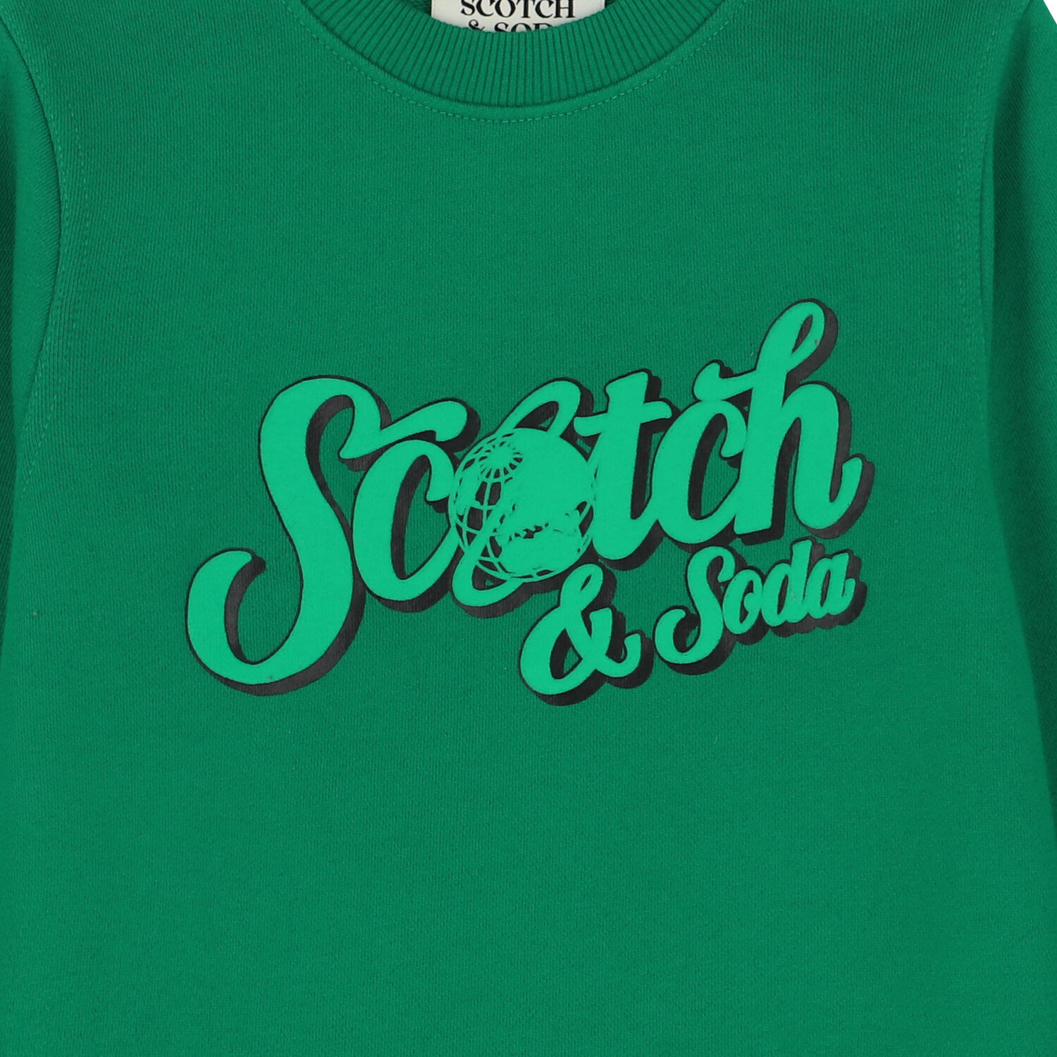 Boys Green Logo Sweatshirt, 1, hi-res