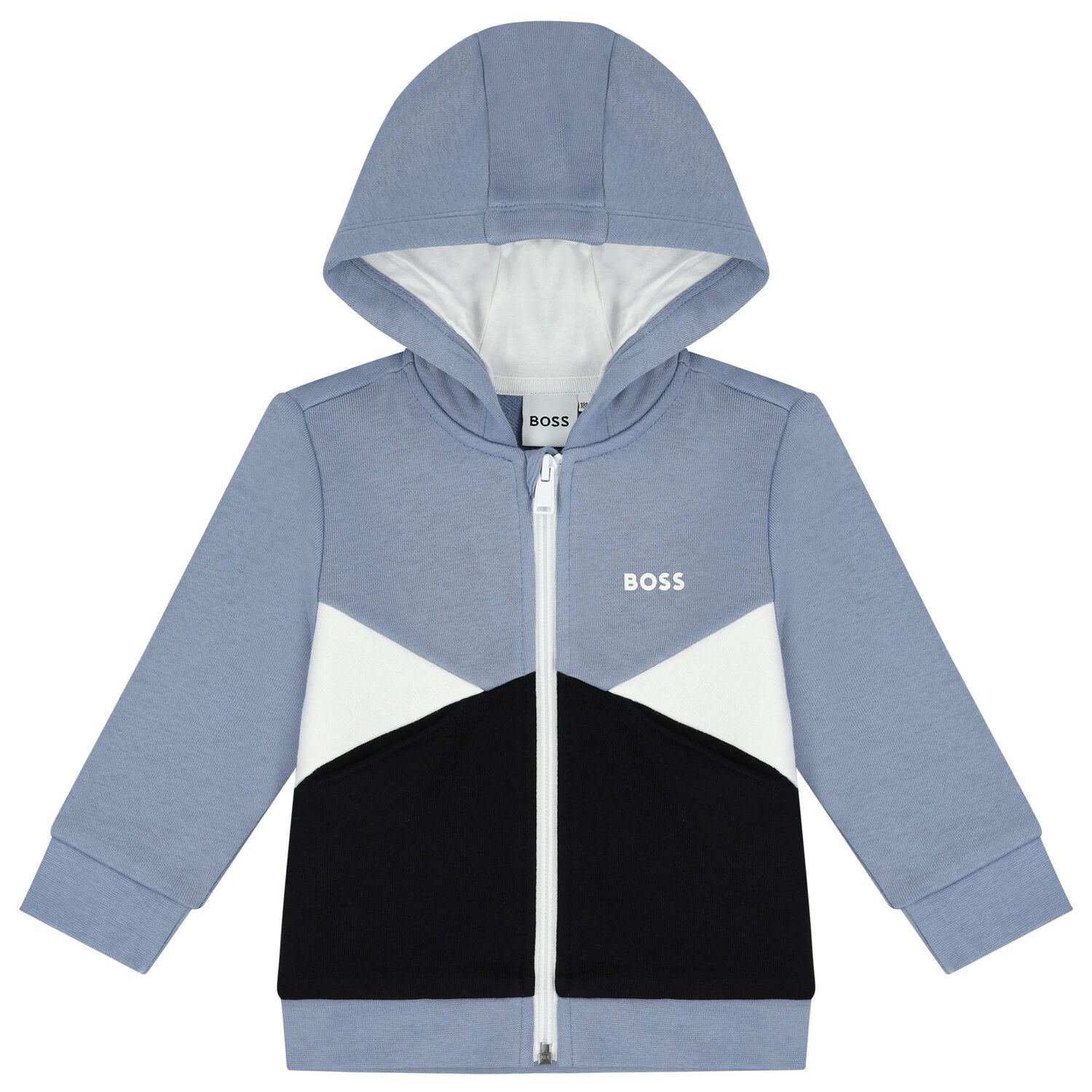 Younger Boys Blue & Black Logo Tracksuit, 1, hi-res