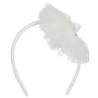 Girls White Tulle Headband, 3, hi-res