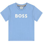 Younger Boys White Logo Polo Shirt, 1, hi-res