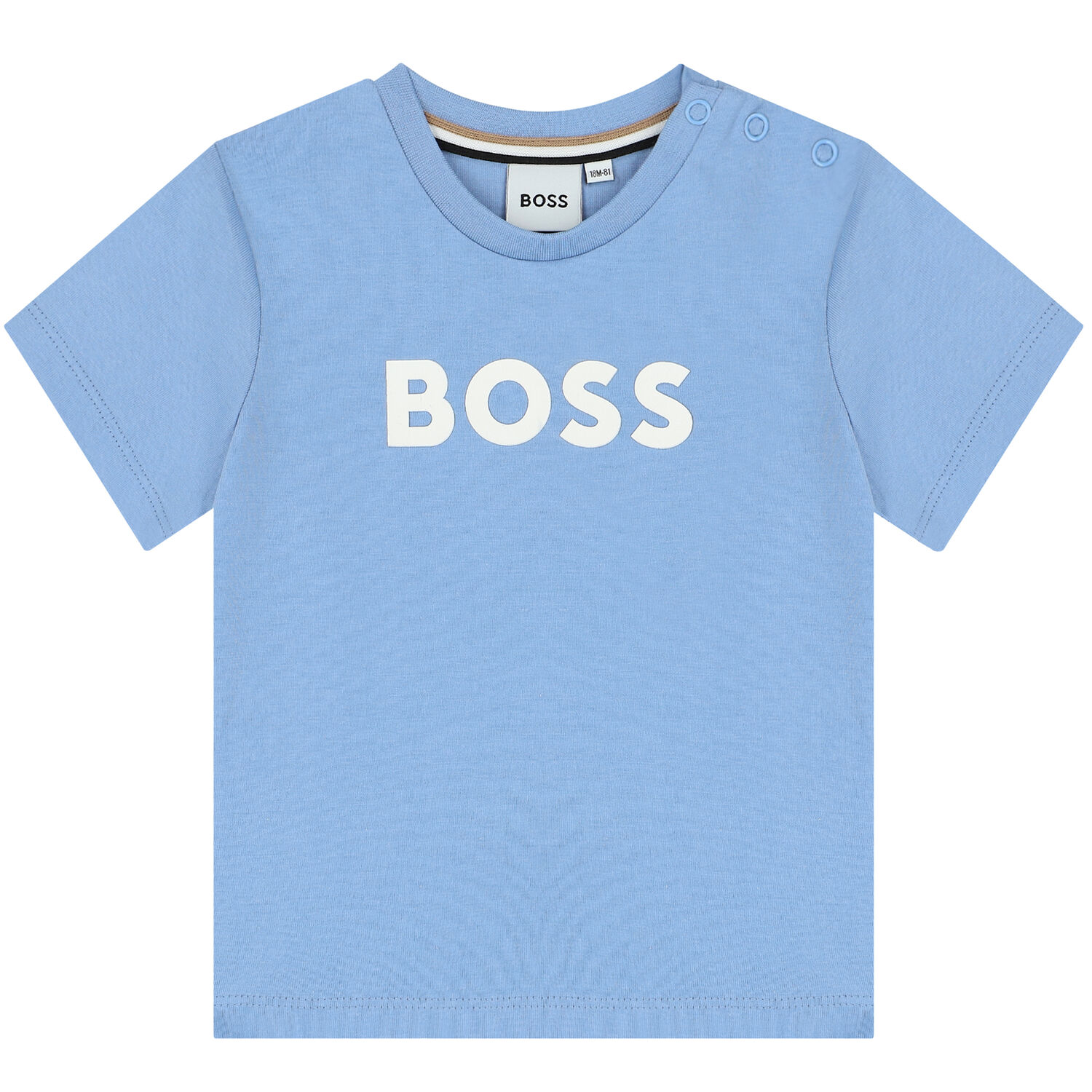 Younger Boys White Logo Polo Shirt, 1, hi-res