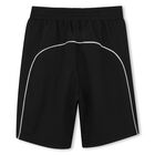 Boys Black Logo Shorts, 1, hi-res