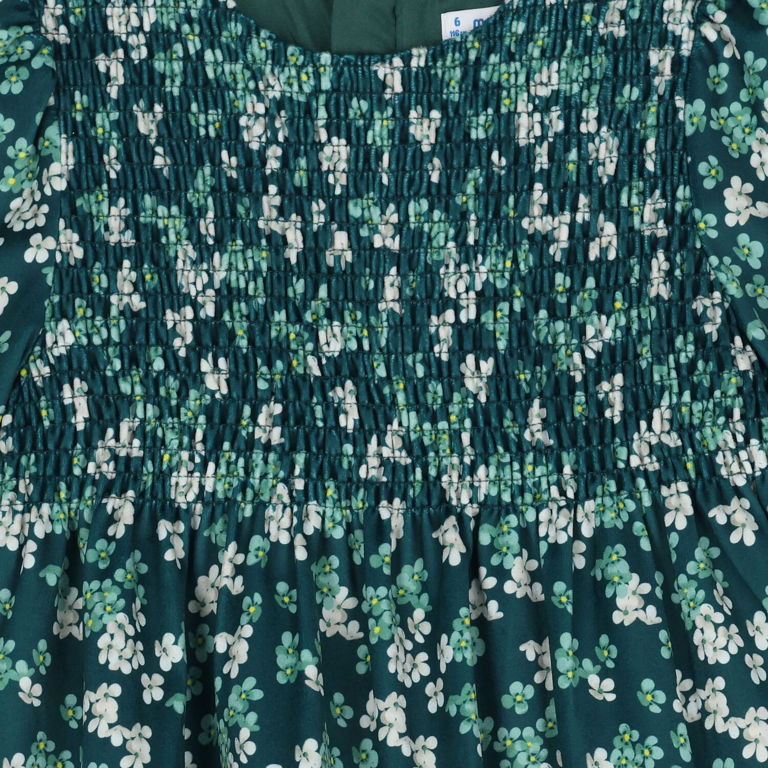 Girls Green Floral Dress, 1, hi-res