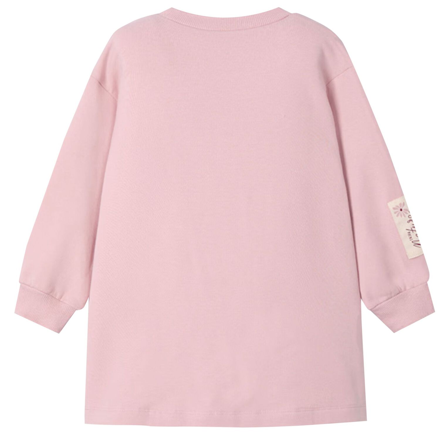 Girls Pink Fleece Sweatshirt Dress, 1, hi-res