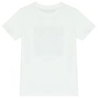Boys White Logo T-Shirt, 1, hi-res