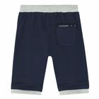 Younger Boys Navy Blue & Grey Logo Jersey Shorts, 3, hi-res