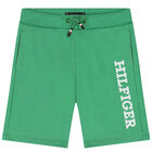 Boys Green Logo Shorts, 3, hi-res