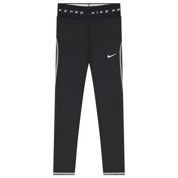 Girls Black Logo Leggings