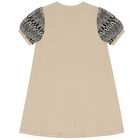 Girls Beige Logo Bag Dress, 1, hi-res