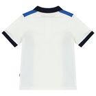 Younger Boys White Logo Polo Shirt, 1, hi-res