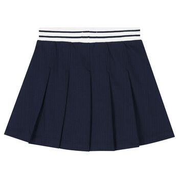Girls Navy Blue Cotton Skirt