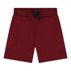 Baby Boys White & Burgundy Logo Shorts Set, 2, hi-res