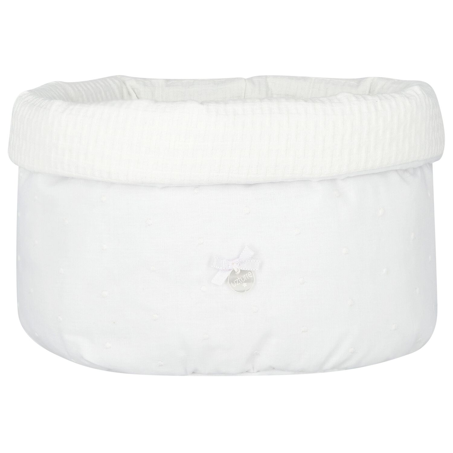 White Logo Baby Accessory Basket, 1, hi-res